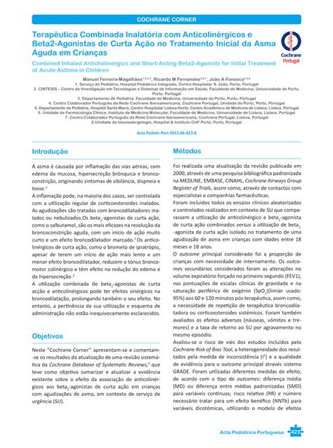 (PDF) Terapêutica Combinada Inalatória com Anticolinérgicos e Beta2 ... 