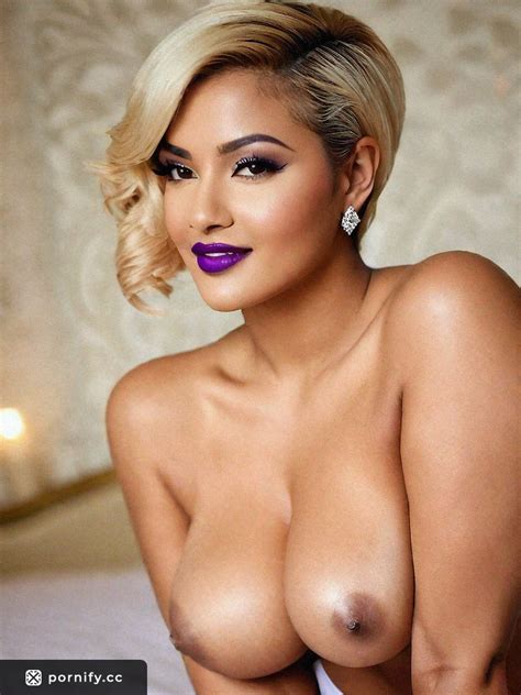 Sultry Babe Jumps For You In Bedroom With Purple Lipstick Big Curvy Body Pornify Free AI