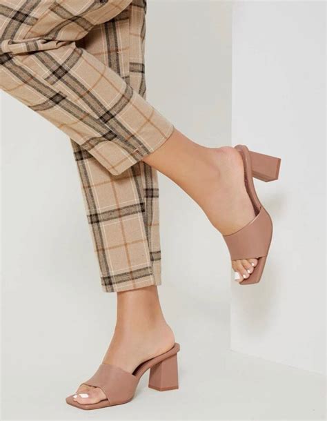 Vegan Leather Nude Heels Women S Fashion Footwear Heels On Carousell