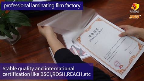 Yidu Sails Yidu Factory Price High Quality Glossy Laminating Pouch