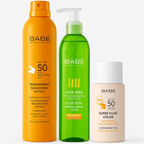 LABORATORIOS BABE Сет за заштита од сонце Wet Skin Aloe гратис Super Fluid Color SPF50