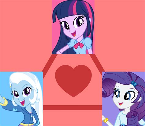 Safe Edit Rarity Trixie Twilight Sparkle Equestria Girls G Female Lesbian