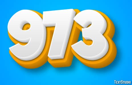 973 Text Effect and Logo Design Number