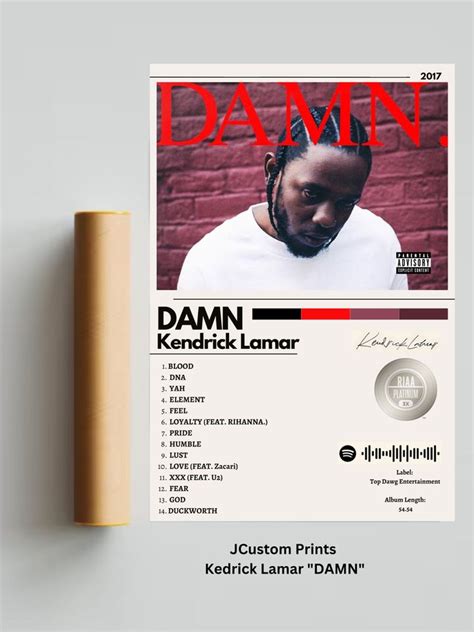 Album Cover Posters, Kendrick Lamar "DAMN" Album Cover Poster sold by ...