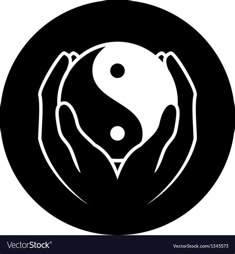 Hands Holding Yin Yang Symbol Royalty Free Vector Image