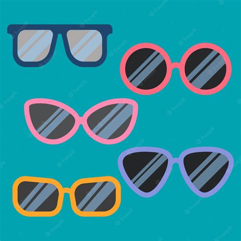 Premium Vector | Sunglasses models created from basic shapes