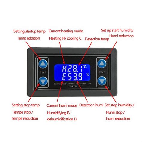 TERMOSTATO HIGROSTATO DIGITAL DIY XY WTH1 CONTROL TEMPERATURA Y HUMEDAD