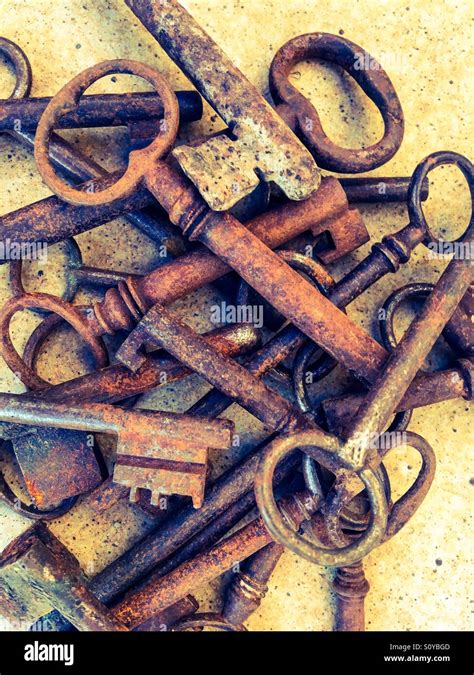 Old Rusty Keys Hi Res Stock Photography And Images Alamy