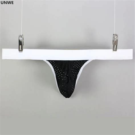 Personality Bikini Man Thong Enhance Penis Pouch Underwear Breathable Mesh Sexy U Convex Male G