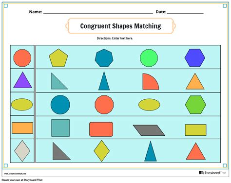 Printable Congruent Shapes Worksheets | Geometry Templates