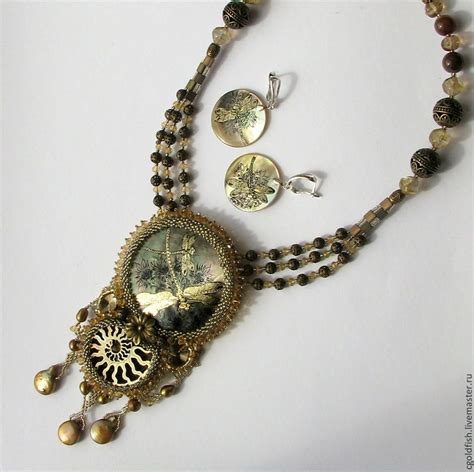 Комплект 'Золотая стрекоза' | Jewelry, Charm bracelet, Handmade jewelry