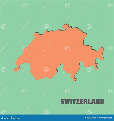 Un Alto Mapa Colorido Detallado De Suiza Ilustraci N Del Vector