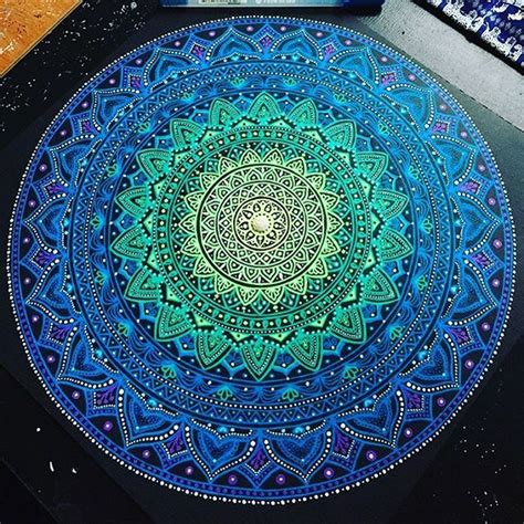 Mandala With Gelly Roll Pens On Black Paper Mandala Design Art