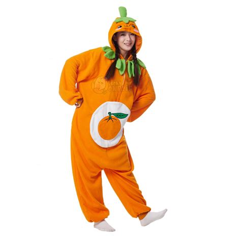 Orange Onesie Adult Fruit Cute & Easy Halloween Costume - Luckyonesie