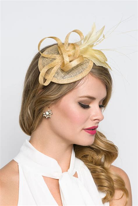 Arianna Fascinator Champagne Gold Pippa And Pearl