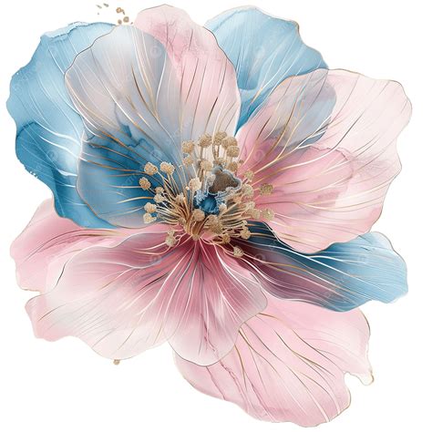 flower pink blue 3
