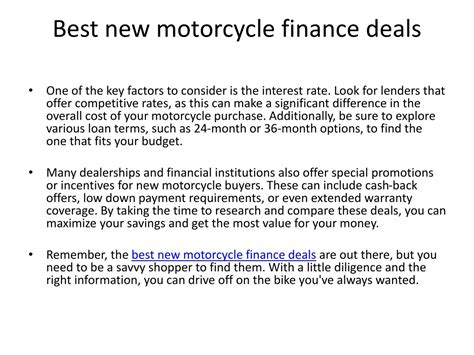 motorcycle finance deals powerpoint