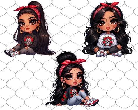 Chibi Cute Chicana Girl Png Chicana Clipart Chibi Dolls Png Chibi Girl Png Latina Woman