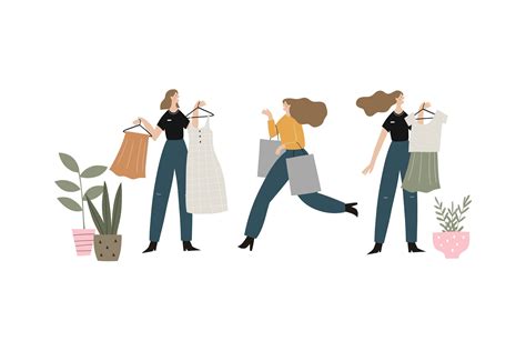 Shopping People Flat Illustration By Barkova Nadya On Creativemarket