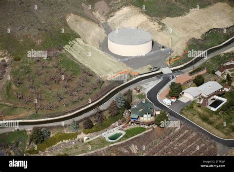 A Newly Constructed 15 Million Gallon Municipal Water Tank In A Small