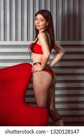 Portrait Sexy Thin Woman Lingerie Underwear Stock Photo 1320128162
