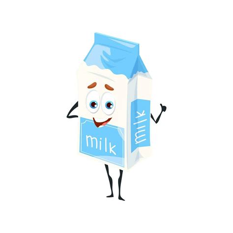 Cartoon funny milk character, dairy food and drink 23517472 Vector Art ...