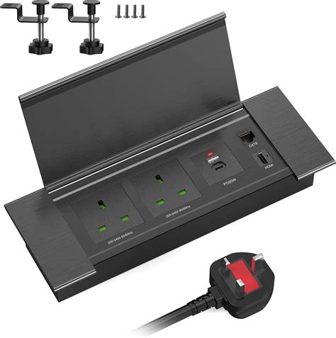 Desk Power Strip With Usb C Pd W Aluminum Recessed Power Socket With