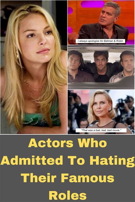 Actors Who Admitted To Hating Their Famous Roles | Actors, Celebrity ...