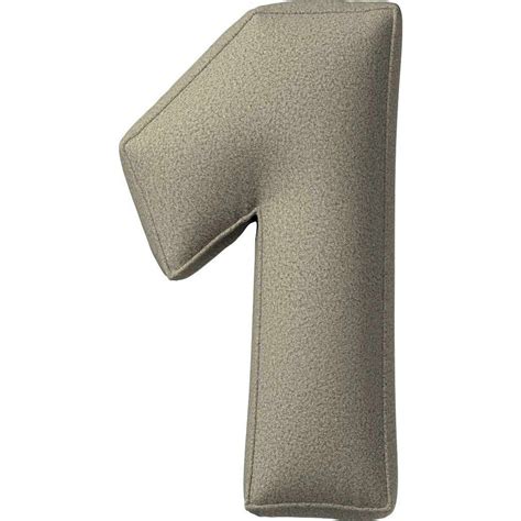 Coussin Tissu Boucle Chiffre 1 25 X 10 X 40 Cm Beige Foncé Leroy Merlin
