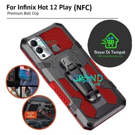 Jual Case Infinix Hot Play Nfc Premium Casing Standing Belt Clip Cover Hitam Jakarta