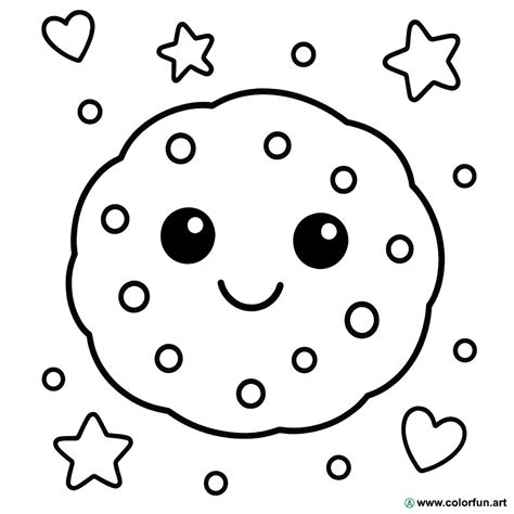 Desenho De Biscoito Para Colorir - Desenhos para colorir de um biscoito fofo Para Baixar ou Imprimir ...