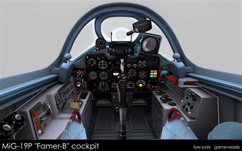 3d model mig 19p farmer b cockpit