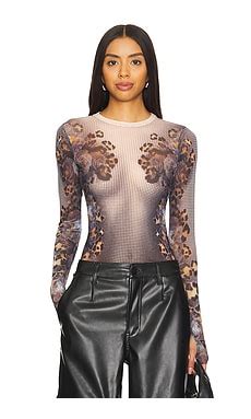 AFRM Kaylee Top In Nude Leopard REVOLVE