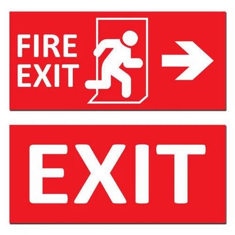 Red And White Fire Exit Sign Board At ₹ 450piece In Mumbai Id