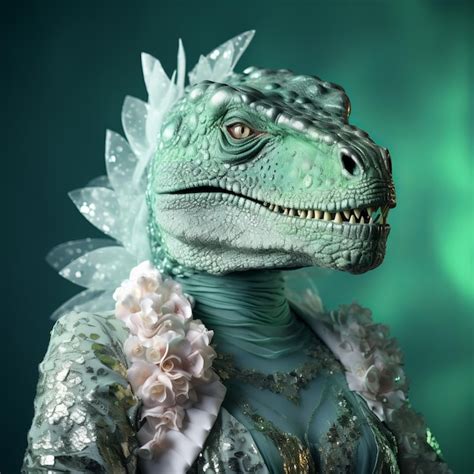 Premium AI Image | Close Up of a Stylish Dinosaur Fashion Photography ...