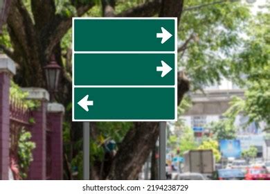 Mockup Green Road Sign White Arrow Stock Photo 2194238729 | Shutterstock