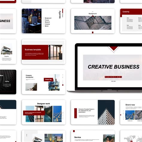 Red Business Report Presentation Powerpoint Google Slides Original