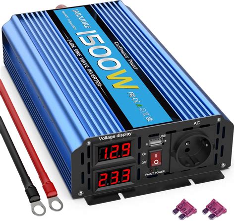 Inverter 12 V to 230 V Pure Sine 1500 W Voltage Converter 12 V 230 V ...