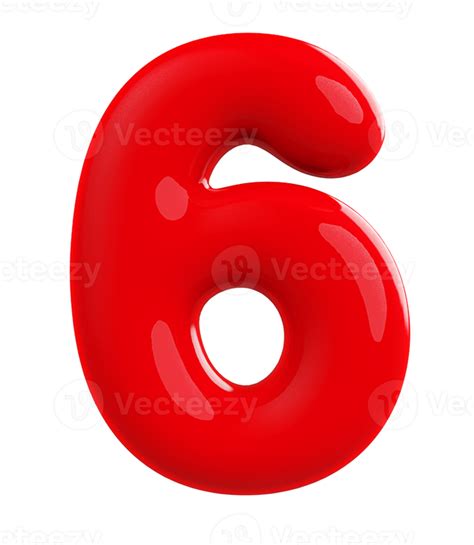 3d red number 6 11297071 PNG 