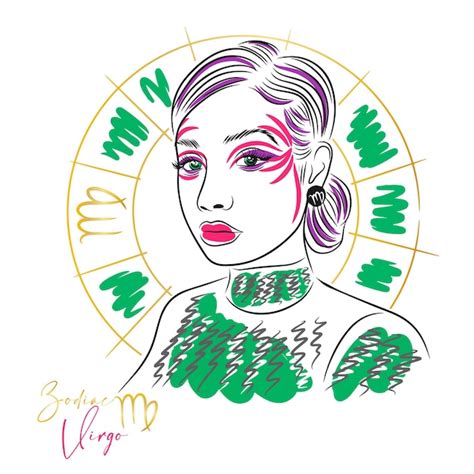 Premium Vector Stylish Girl Zodiac Sign Virgo Fashion Makeup