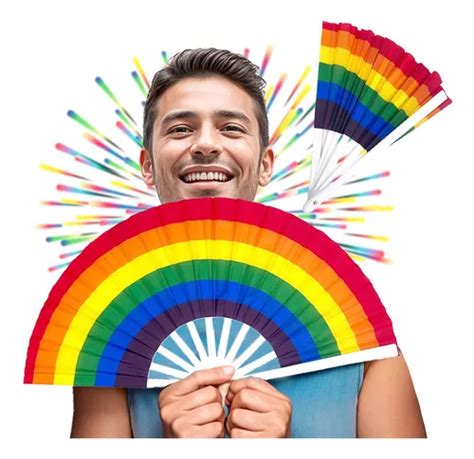 Abanico Grande Plástico Tela Bandera Orgullo Gay Pride Lgbt MercadoLibre