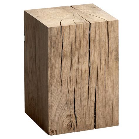 Merlin Solid Oak Block Side Table Natural Am Pm La Redoute