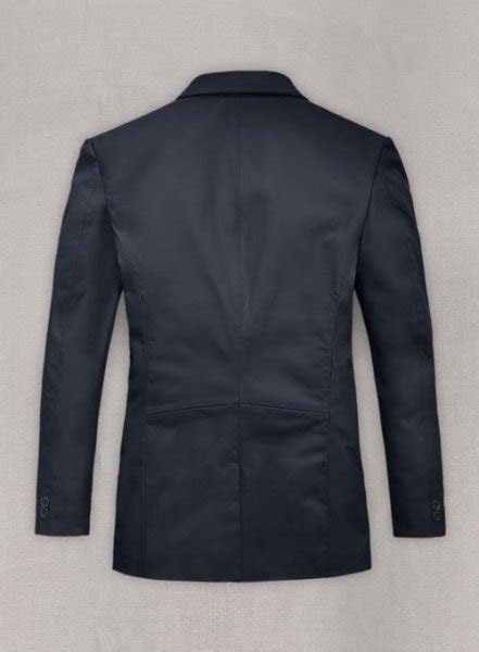 Soft Deep Blue Leather Blazer Leathercult Genuine Custom Leather