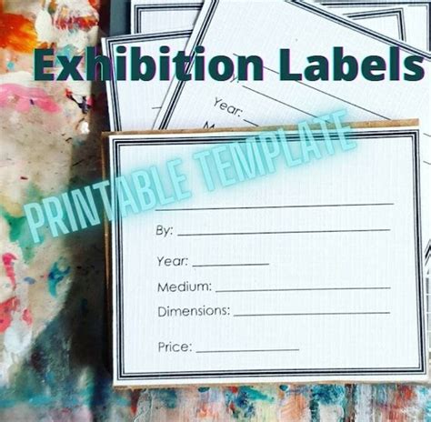 Exhibition Labels Template For Artists Printable Wall Plaques To