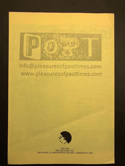 Punk Sex Pistols Anarchy In The Uk Press Book Single Pleasures Of Past Times