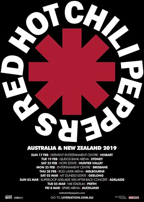 Red Hot Chili Peppers Return To Australia For A Nationwide Tour Maytherockbewithyou