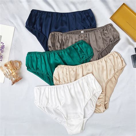 Pure Mulberry Silk Bikini Panties Mid Waist Set Of Nine Soft