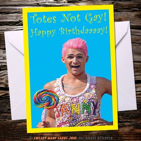 Totally Gay Birthday Card Funny Gay Birthday Greeting Personalised Funny Birthday Card For