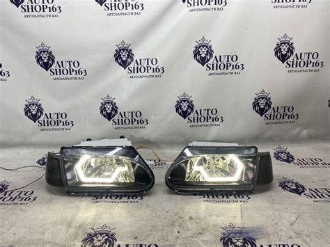 Фары 2113-15 с дхо Гладкие стекла Чёрный поворот Штатное подключение ...