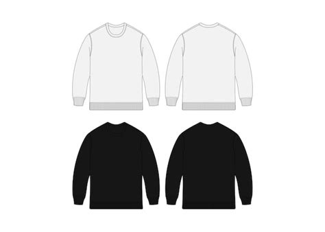 Premium Vector Black Crewneck Sweatshirt Vector Mockup Streetwear